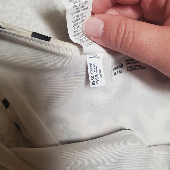 Aerie Cheekier High Waist Leopard Print Bikini Bottoms Cheeky NEW Medium White - Picture 7 of 8